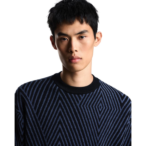 Emporio Armani Pullover Maglia Uomo con maxi rombi S A25 - EMPORIO ARMANIEM002636AF18119 - FB079 - S - Francavilla Moda